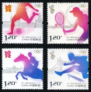根据2012年纪特邮票发行计划和中国邮政集团公司提供的信息，中国邮政定于2012年7月27日发行《第三十届奥林匹克运动会》纪念邮票1套4枚。