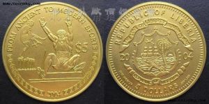 利比里亚2004年雅典奥运会跳远彩色纪念铌币