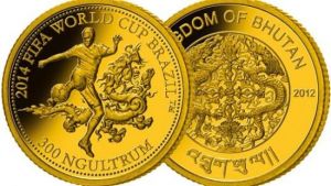 不丹发行的世界杯纪念币
