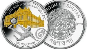 不丹发行的世界杯纪念币