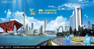 世博会上海城市背景海报