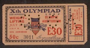 1932年洛杉矶奥运会拳击门票