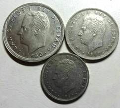 三款面值分别为50、 25 、5比赛塔的纪念铜镍币