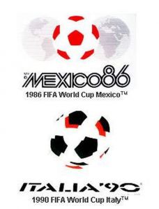 1986墨西哥世界杯与1990意大利世界杯标志对比