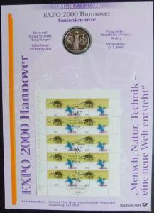 德国2000年汉诺威世博会10马克银币邮票钱币
