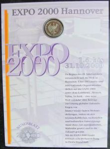2000年汉诺威世博会10马克银币及邮票1