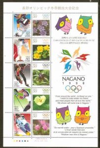 长野冬奥会小版张纪念邮票（图片左半部）