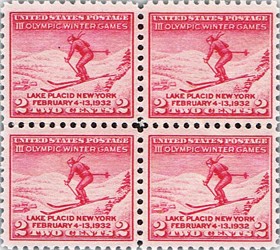 1932年第三届冬奥会纪念邮票