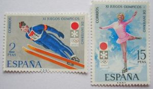 西班牙1972日本札幌冬奥会邮票