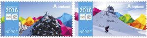 挪威2016年利勒哈默尔青冬奥会不干胶邮票
