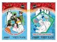 越南发行的新型冠状病毒邮票