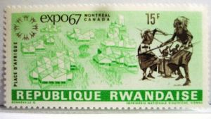 蒙特利尔世博会卢旺达民族舞蹈主题邮票