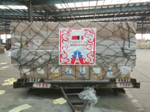 中国援助法国的物资。