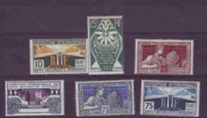 1925年法国巴黎世博会纪念邮票，全套邮票共六枚