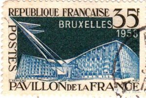 1958布鲁塞尔世博会法国馆纪念邮票