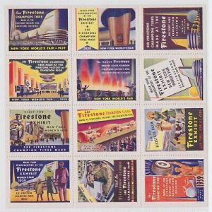 1939纽约世博会全版费尔斯通轮胎海报邮票