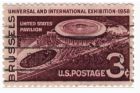 1958年美国发行单枚比利时布鲁塞尔世博会美国馆纪念邮票